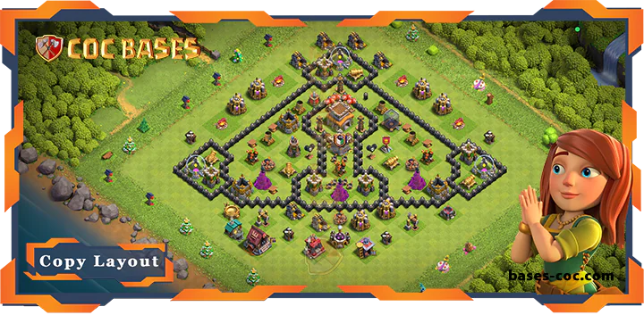 Top Defense Base TH8 with Link, Anti Trophy Layout - Clash of Clans (166)