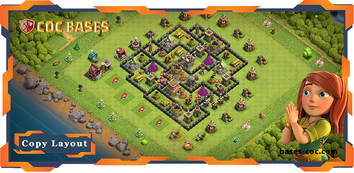 Top Farming Base TH8 with Link, Hybrid, Anti Everything LAyout - Clash of Clans (157)