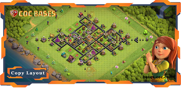 Top Hybrid Base TH8 with Link, Anti 3 Star Layout - Clash of Clans (169) 1 Top Hybrid Base TH8 with Link, Anti 3 Star Layout - Clash of Clans (169)