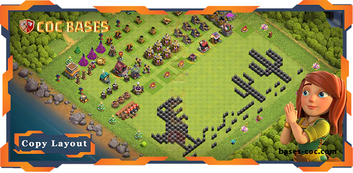 Top Troll Base TH8 with Link, Funny Layout - Clash of Clans (151)