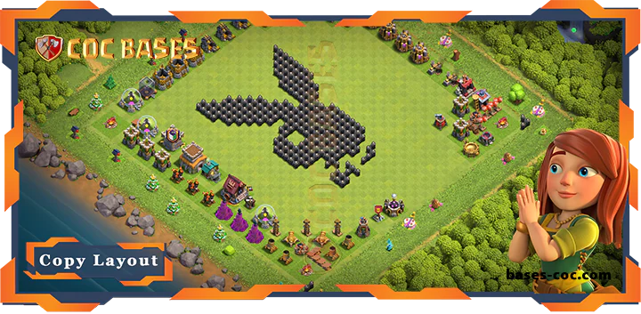 Top Troll Base TH8 with Link, Funny Layout - Clash of Clans (162)