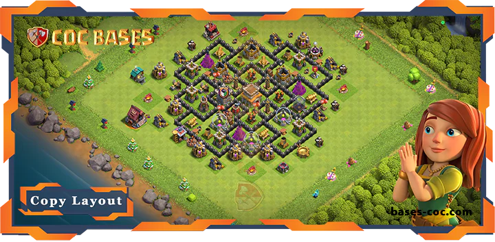 Top Unbeatable Base TH8 with Link, Anti 2 Star, Anti Loot Layout - Clash of Clans (165)