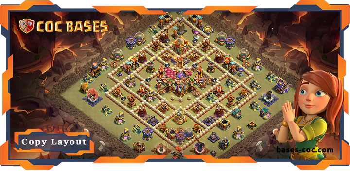 Top War Base TH16 with Link, Anti 3 Star Layout - Clash of Clans (122)
