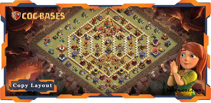Top War Base TH16 with Link, Anti 3 Star Layout - Clash of Clans (85)