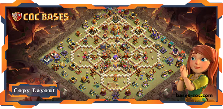 Top War Base TH16 with Link, Defence Layout - Clash of Clans (106)