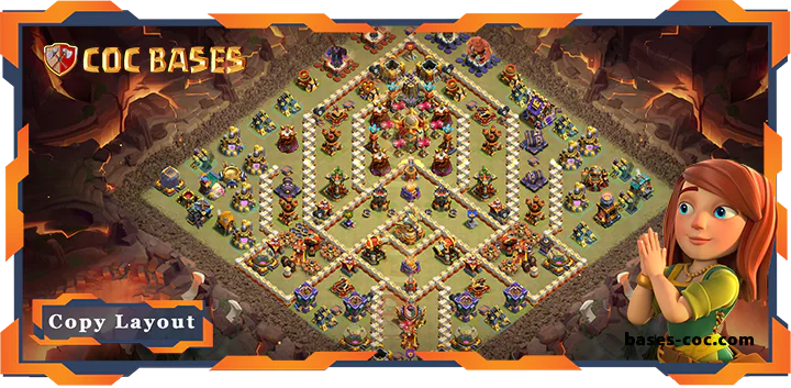 Top War Base TH16 with Link, Defence Layout - Clash of Clans (81)