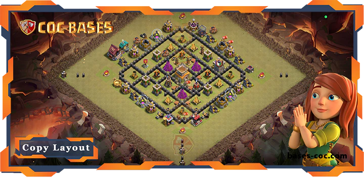 Top War Base TH8 with Link, Anti 3 Star, Anti Everything Layout - Clash of Clans (153)