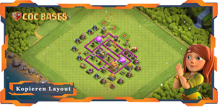 Beste Anti 2 Stern Basis RH6 mit Link, Anti Alles, Verteidigung Layout - Clash of Clans (107)