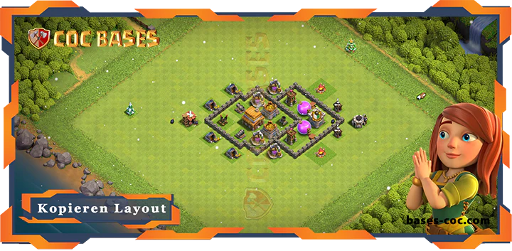 Beste Anti 3 Stern Basis RH4 Max. Level mit Link, Hybrid Layout - Clash of Clans (45)