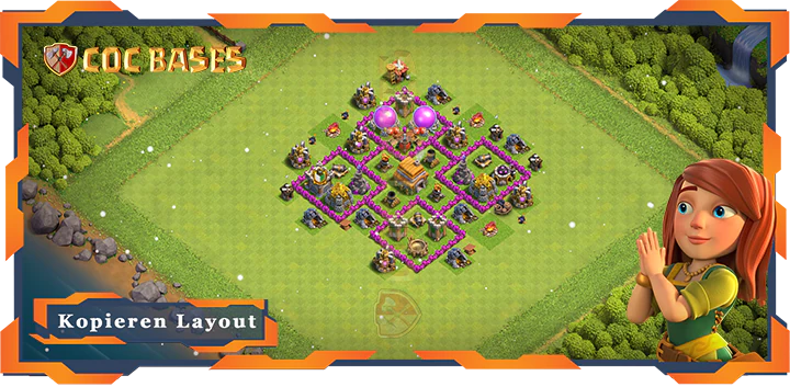 Beste Anti 3 Stern Basis RH6 mit Link, Hybrid Layout - Clash of Clans (109)