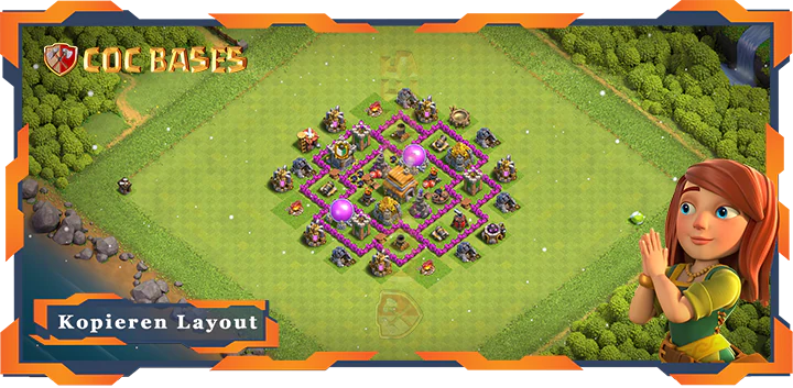 Beste Basis RH6 mit Link, Farmen, Anti 3 Stern, Hybrid Layout - Clash of Clans (78)