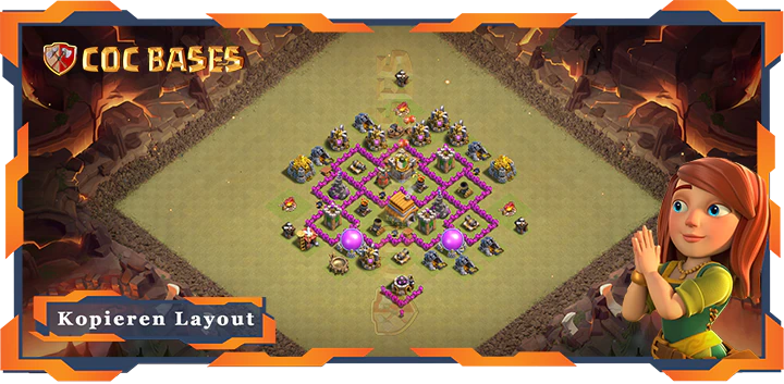 Beste Basis RH6 mit Link, KriegCKL, Anti 2 Stern, Anti Luft Layout - Clash of Clans (91)