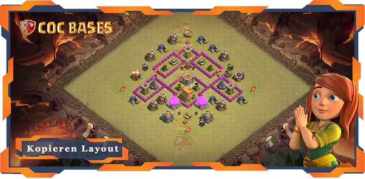 Beste Basis RH6 mit Link, KriegCKL, Verteidigung Layout - Clash of Clans (115)