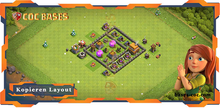 Beste Farmen Basis RH4 Max. Level mit Link, Hybrid Layout - Clash of Clans (46)