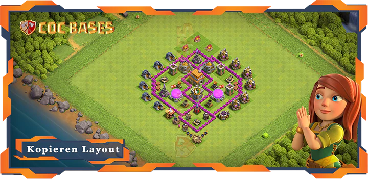 Beste Farmen Basis RH6 mit Link, Anti 2 Stern, Anti Alles Layout - Clash of Clans (124)