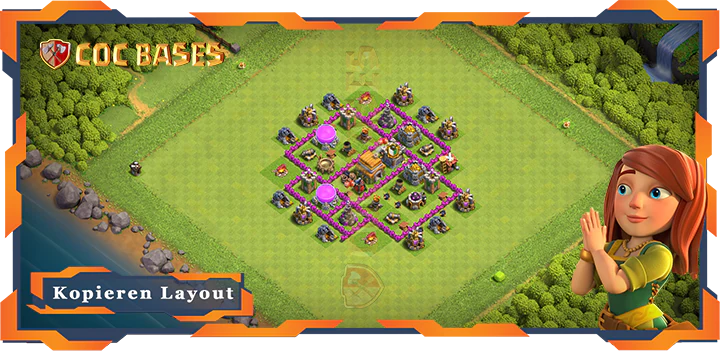 Beste Farmen Basis RH6 mit Link, Anti 3 Stern Layout - Clash of Clans (132)