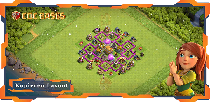 Beste Farmen Basis RH6 mit Link, Hybrid, Anti 3 Stern Layout - Clash of Clans (102)