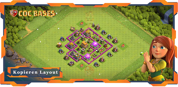 Beste Farmen Basis RH6 mit Link, Hybrid, Anti 3 Stern Layout - Clash of Clans (77)