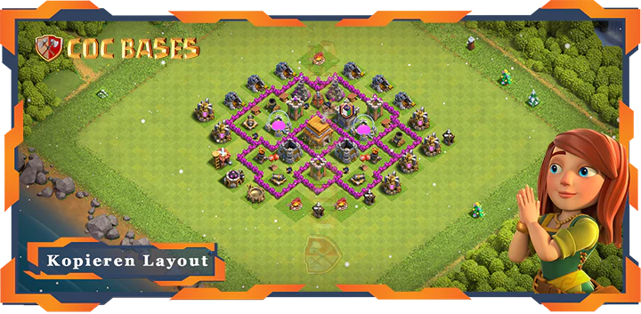 Beste Farmen Basis RH6 mit Link, Hybrid, Anti Luft Layout - Clash of Clans (150)