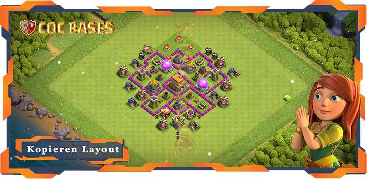 Beste Farmen Basis RH6 mit Link, Hybrid, Anti Luft Layout - Clash of Clans (75)