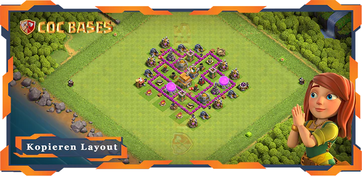 Beste Farmen Basis RH6 mit Link, Hybrid Layout - Clash of Clans (121)