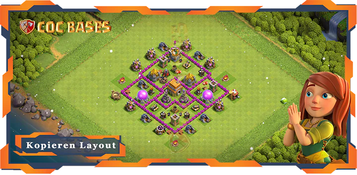 Beste Hybrid Basis RH6 mit Link, Anti 3 Stern Layout - Clash of Clans (93)