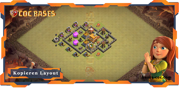 Beste Krieg Basis RH4 Max. Level mit Link, Hybrid Layout - Clash of Clans (47)