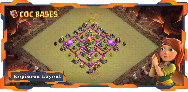 Beste Krieg Basis RH6 mit Link, Anti 2 Stern, Anti Alles Layout - Clash of Clans (110)