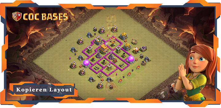 Beste Krieg Basis RH6 mit Link, Anti 3 Stern, Anti Alles Layout - Clash of Clans (106)