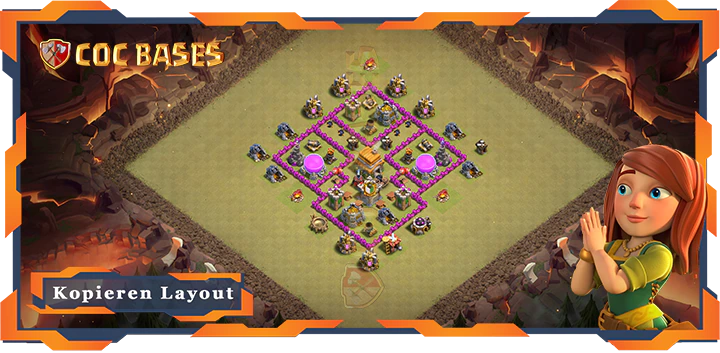 Beste Krieg Basis RH6 mit Link, Anti 3 Stern, Anti Alles Layout - Clash of Clans (141)