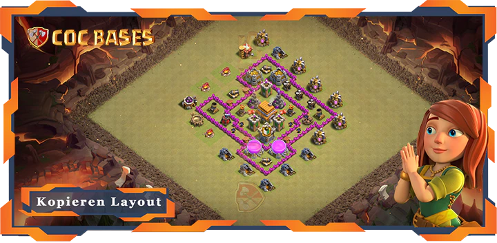 Beste Krieg Basis RH6 mit Link, Anti 3 Stern, Anti Alles Layout - Clash of Clans (145)