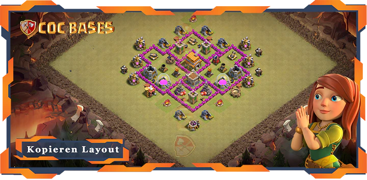 Beste Krieg Basis RH6 mit Link, Anti 3 Stern, Anti Alles Layout - Clash of Clans (149)
