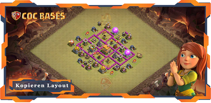 Beste Krieg Basis RH6 mit Link, Anti 3 Stern Layout - Clash of Clans (108)