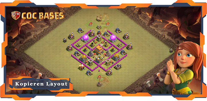 Beste Krieg Basis RH6 mit Link, Anti 3 star Layout - Clash of Clans (113)