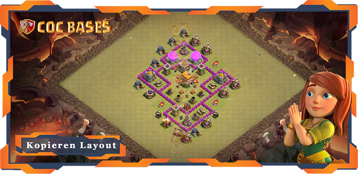 Beste Krieg Basis RH6 mit Link, Hybrid, Anti Alles Layout - Clash of Clans (120)