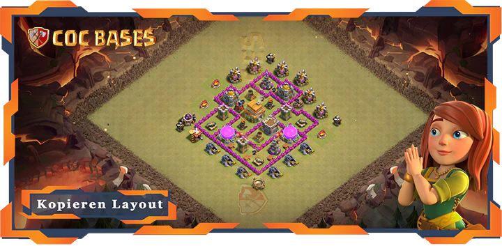 Beste Krieg Basis RH6 mit Link, Hybrid Anti Alles Layout - Clash of Clans (129)