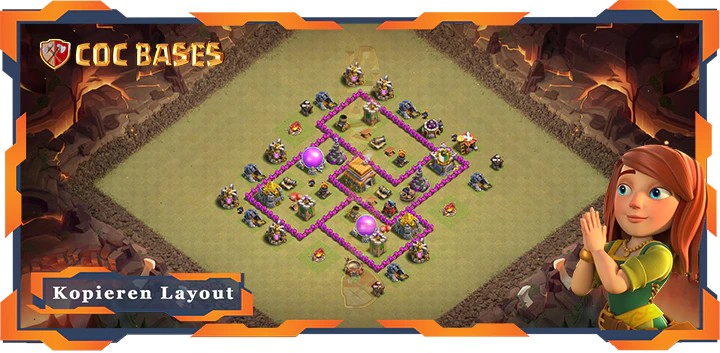 Beste Krieg Basis RH6 mit Link, Hybrid, Anti Alles Layout - Clash of Clans (69)