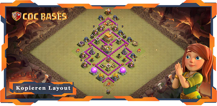 Beste Krieg Basis RH6 mit Link, Verteidigung, Anti Alles Layout - Clash of Clans (76)