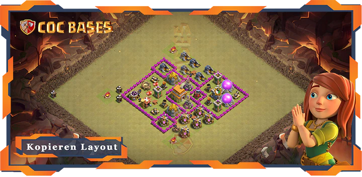 Beste Krieg RH6 mit Link, Hybrid, Anti Alles, Verteidigung Layout - Clash of Clans (72)