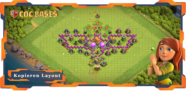 Beste Troll Basis RH6 Max. Level mit Link, Spaß Layout - Clash of Clans (90)