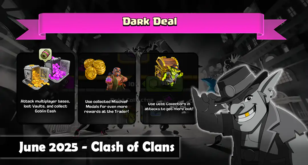 Anime Clash Medal Event 14 Dark Deal Event June 2025 - Clash of Clans