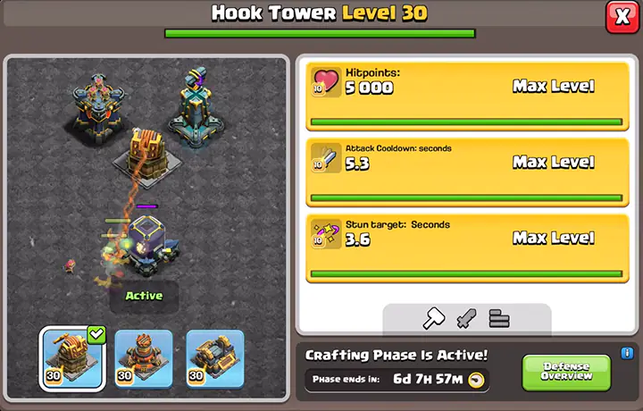 Juni-update 2025 is officieel uitgebracht in Clash of Clans 6 Hook Tower Level 30