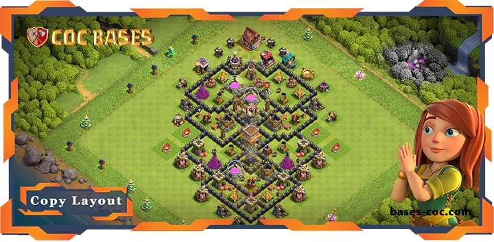 Top Base TH8 with Link, Anti 2 Star, Anti Everything Layout - Clash of Clans (347)