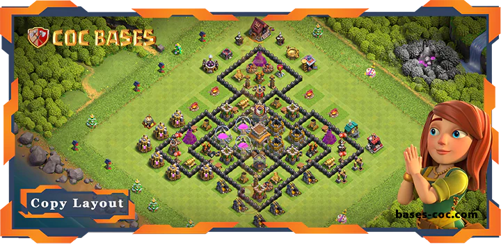 Top Base TH8 with Link, Farming, Anti Everything Layout - Clash of Clans (280)