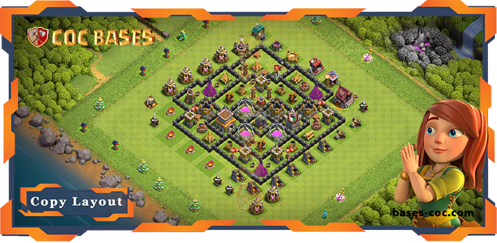 Top Base TH8 with Link, Farming Layout - Clash of Clans (328)