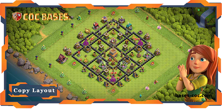 Top Base TH8 with Link, Hybrid, Anti 2 Stars Layout - Clash of Clans (219)