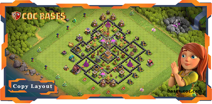Top Base TH8 with Link, Hybrid, Defence, Anti Everything Layout - Clash of Clans (319) 6 Top Base TH8 with Link, Hybrid, Defence, Anti Everything Layout - Clash of Clans (319)