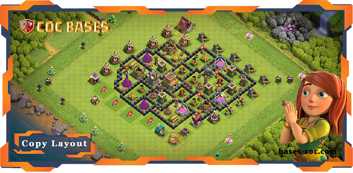Top Base TH8 with Link, Hybrid, Defense LAyout - Clash of Clans (318) 7 Top Base TH8 with Link, Hybrid, Defense LAyout - Clash of Clans (318)