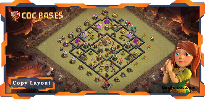 Top Base TH8 with Link, WarCWL, Anti 2 Star, Anti Everything Layout - Clash of Clans (283)