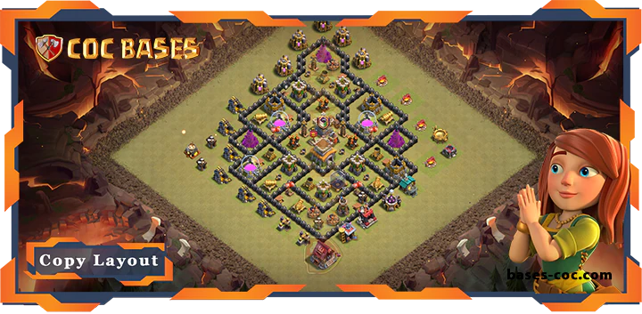 Top Base TH8 with Link, War/CWL, Anti 2 Star, Hybrid Layout - Clash of Clans (321) 4 Top Base TH8 with Link, WarCWL, Anti 2 Star, Hybrid Layout - Clash of Clans (321)